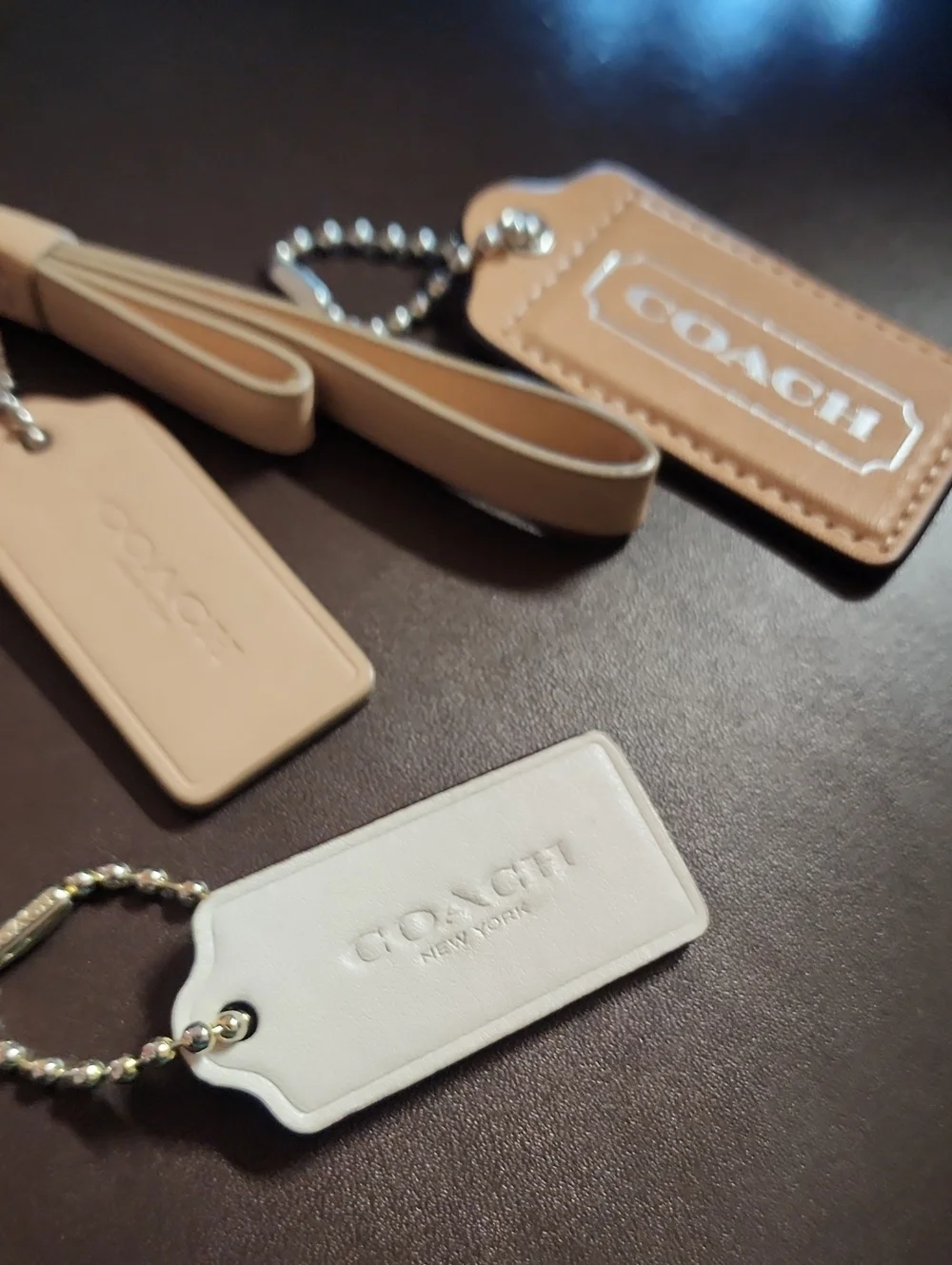 Coach Leather Hang Tag Set Of 3 Like New